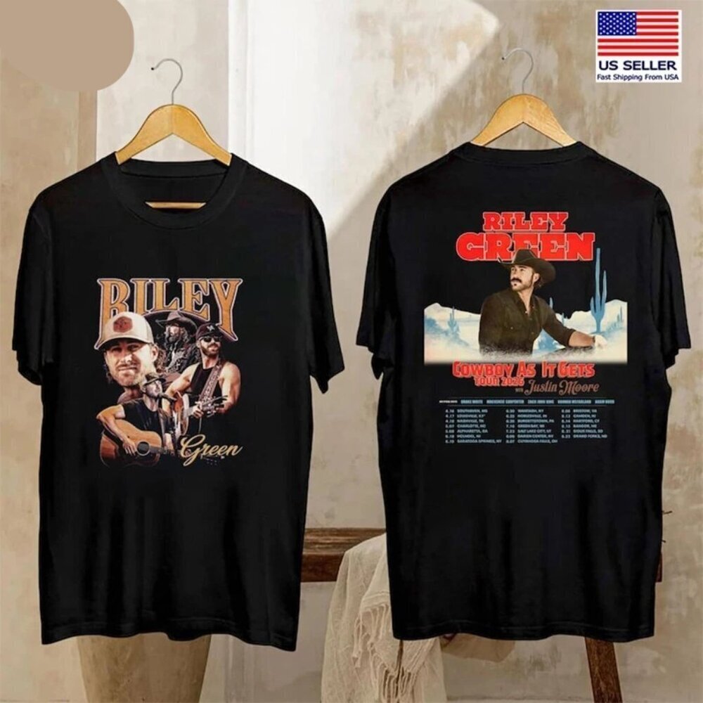Riley Green Tour 2026 Cowboy As It Gets T-shirt, Country Music Fan Gift .